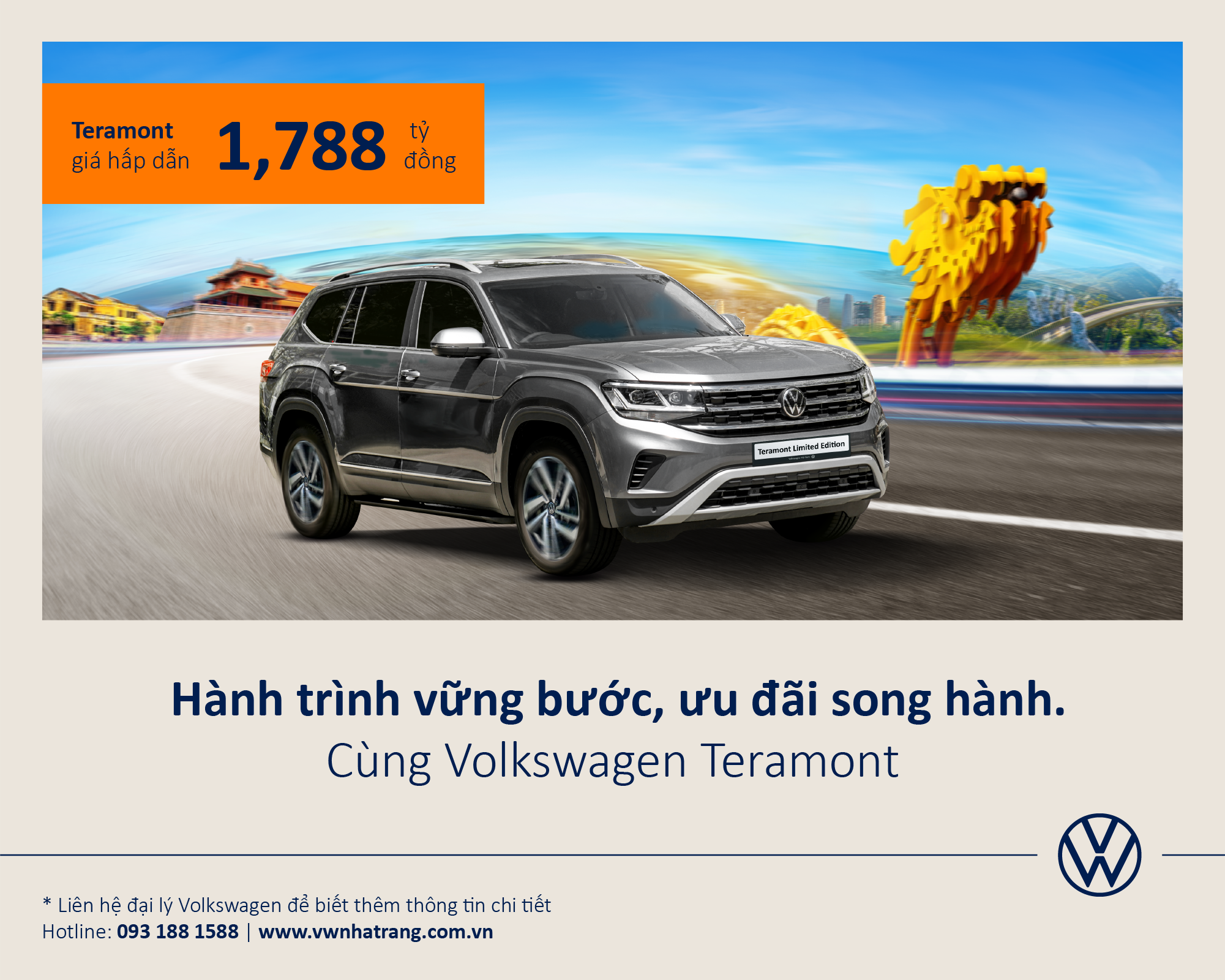 Tin mới từ Volkswagen Nha Trang: Hành trình vững bước cùng Volkswagen Teramont phiên bản Limited Edition tung ưu đãi lớn số lượng có hạn duy nhất trong tháng 7.2025